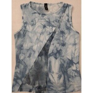 Morena Maria Blouse Size XS P extra small petite blue white tie dye sleeveless